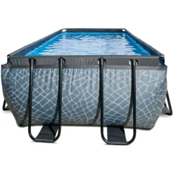 EXIT TOYS EXIT Frame Pool 4x2x1,22m (12v Sand Filter)- Grijs -Buiten Speelgoed Winkel exit frame pool 4x2x1 22m 12v sand filter grijs a305958 2