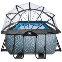 EXIT TOYS EXIT Frame Pool 4x2x1,22m (12v Sand Filter) - Grijs + Zonnedak -Buiten Speelgoed Winkel exit frame pool 4x2x1 22m 12v sand filter grijs zonnedak a305964 3