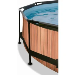 EXIT TOYS EXIT Frame Pool ø244x76cm (12v Cartridge Filterpomp) - Houten Look & Zonneda -Buiten Speelgoed Winkel exit frame pool o244x76cm 12v cartridge filterpomp houten look amp zonneda a305796 3