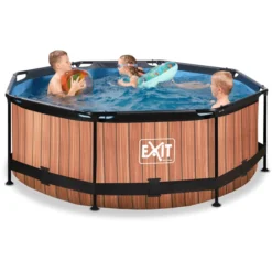 EXIT TOYS EXIT Frame Pool ø244x76cm - Hout OptiekEXIT PeakPro ø10ft Zwart -Buiten Speelgoed Winkel exit frame pool o244x76cm hout optiekexit peakpro o10ft zwart a305876 4