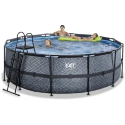 EXIT TOYS EXIT Frame Pool ø427x122cm (12v Sand Filter) - Grijs -Buiten Speelgoed Winkel exit frame pool o427x122cm 12v sand filter grijs a305802 4