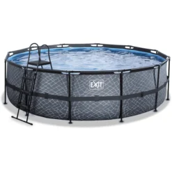 EXIT TOYS EXIT Frame Pool ø488x122cm (12v Filterpomp) - Grijs