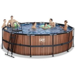 EXIT TOYS EXIT Frame Pool ø488x122cm (12v Sand Filter) - Houtlook -Buiten Speelgoed Winkel exit frame pool o488x122cm 12v sand filter houtlook a305807 4