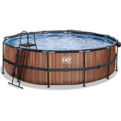 EXIT TOYS EXIT Frame Pool ø488x122cm (12v Sand Filter) - Houtoptiek + Zonnedak + Warmtepom -Buiten Speelgoed Winkel exit frame pool o488x122cm 12v sand filter houtoptiek zonnedak warmtepom a305969 2