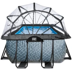 EXIT TOYS EXIT Frame Zwembad 4x2x1,22m (12v Sand Filter) - Grijs + Zonnedak + Warmtepomp -Buiten Speelgoed Winkel exit frame zwembad 4x2x1 22m 12v sand filter grijs zonnedak warmtepomp a305970 3