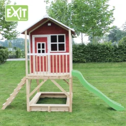EXIT TOYS EXIT Loft 500 Houten Speelhuis - Rood -Buiten Speelgoed Winkel exit loft 500 houten speelhuis rood a248338 2