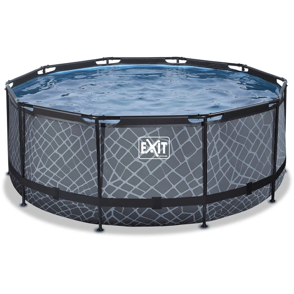 EXIT Stone Pool ø360x122cm met Zandfilterpomp, grijs EXIT TOYS EXIT Stone Pool ø360x122cm Met Zandfilterpomp, Grijs -Buiten Speelgoed Winkel exit stone pool o360x122cm met zandfilterpomp grijs a294609 1