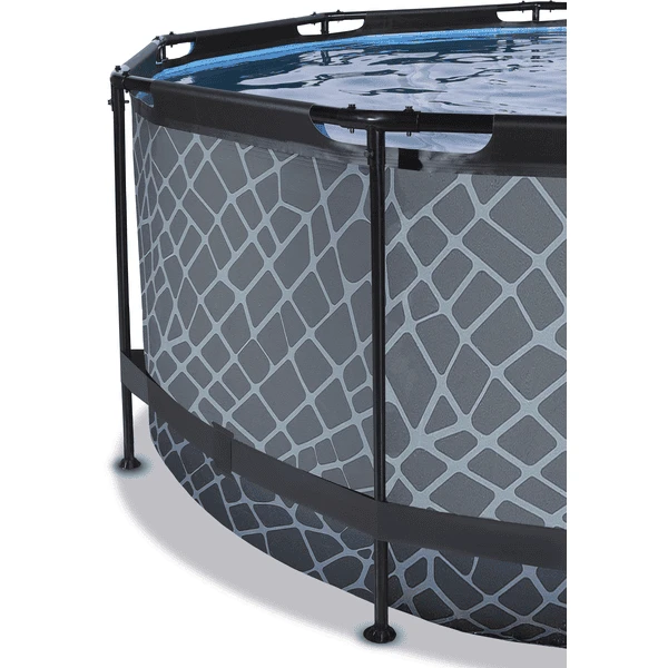 EXIT Stone Pool ø360x122cm met Zandfilterpomp, grijs EXIT TOYS EXIT Stone Pool ø360x122cm Met Zandfilterpomp, Grijs -Buiten Speelgoed Winkel exit stone pool o360x122cm met zandfilterpomp grijs a294609 2