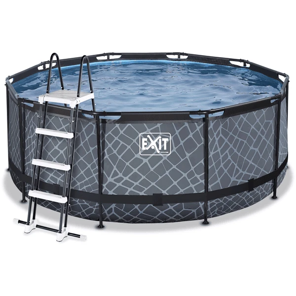 EXIT Stone Pool ø360x122cm met Zandfilterpomp, grijs EXIT TOYS EXIT Stone Pool ø360x122cm Met Zandfilterpomp, Grijs -Buiten Speelgoed Winkel exit stone pool o360x122cm met zandfilterpomp grijs a294609