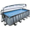 EXIT TOYS EXIT Stone Zwembad 540x250x122cm Met Afdekking En Sand Filter- En Warmtepomp, Grijs