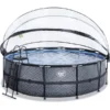 EXIT TOYS EXIT Stone Zwembad ø450x122cm Met Afdekking, Sand Filter En Warmtepomp, Grijs