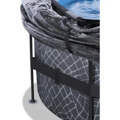 EXIT TOYS EXIT Stone Zwembad ø450x122cm Met Afdekking, Sand Filter En Warmtepomp, Grijs -Buiten Speelgoed Winkel exit stone zwembad o450x122cm met afdekking sand filter en warmtepomp grijs a294639 4