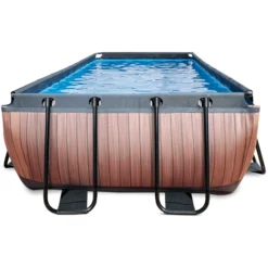 EXIT TOYS EXIT Wood Pool 400x200x100cm Met Afdekking, Sand Filter En Warmtepomp, Bruin -Buiten Speelgoed Winkel exit wood pool 400x200x100cm met afdekking sand filter en warmtepomp bruin a294604 3