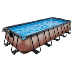 EXIT TOYS EXIT Wood Pool 540x250x100cm Met Afdekking, Sand Filter En Warmtepomp, Bruin -Buiten Speelgoed Winkel exit wood pool 540x250x100cm met afdekking sand filter en warmtepomp bruin a294606 2