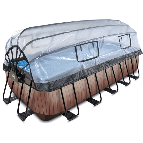 EXIT Wood Pool 540x250x122cm met afdekking en Sand filterpomp, bruin EXIT TOYS EXIT Wood Pool 540x250x122cm Met Afdekking En Sand Filterpomp, Bruin -Buiten Speelgoed Winkel exit wood pool 540x250x122cm met afdekking en sand filterpomp bruin a294633 1