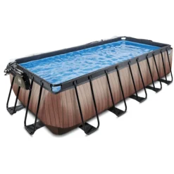 EXIT TOYS EXIT Wood Pool 540x250x122cm Met Afdekking En Sand Filterpomp, Bruin 2 EXIT TOYS EXIT Wood Pool 540x250x122cm Met Afdekking En Sand Filterpomp, Bruin -Buiten Speelgoed Winkel exit wood pool 540x250x122cm met afdekking en sand filterpomp bruin a294633 2