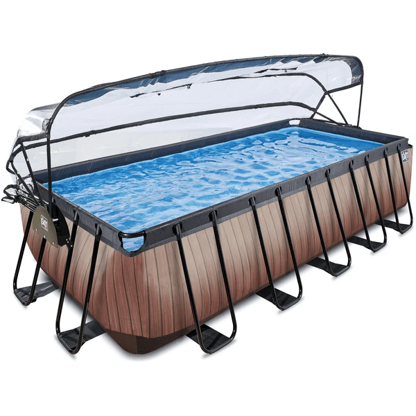 EXIT Wood Pool 540x250x122cm met afdekking en Sand filterpomp, bruin EXIT TOYS EXIT Wood Pool 540x250x122cm Met Afdekking En Sand Filterpomp, Bruin -Buiten Speelgoed Winkel exit wood pool 540x250x122cm met afdekking en sand filterpomp bruin a294633