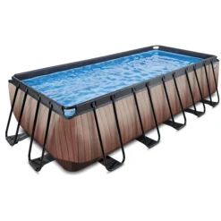 Buiten Speelgoed Winkel -Buiten Speelgoed Winkel exit wood pool 540x250x122cm met sand filterpomp bruin a294618 1