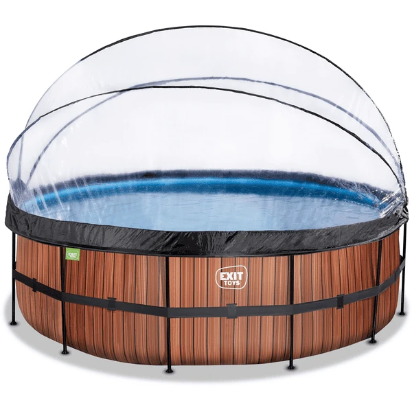 EXIT Wood Pool ø450x122cm met afdekking, Sand filter en warmtepomp, bruin EXIT TOYS EXIT Wood Pool ø450x122cm Met Afdekking, Sand Filter En Warmtepomp, Bruin -Buiten Speelgoed Winkel exit wood pool o450x122cm met afdekking sand filter en warmtepomp bruin a294640 1
