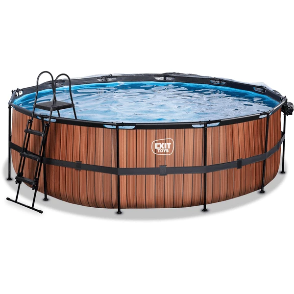 EXIT Wood Pool ø450x122cm met afdekking, Sand filter en warmtepomp, bruin EXIT TOYS EXIT Wood Pool ø450x122cm Met Afdekking, Sand Filter En Warmtepomp, Bruin -Buiten Speelgoed Winkel exit wood pool o450x122cm met afdekking sand filter en warmtepomp bruin a294640 2