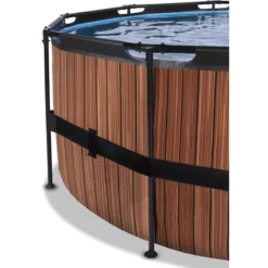 EXIT TOYS EXIT Wood Pool ø450x122cm Met Filterpomp, Bruin -Buiten Speelgoed Winkel exit wood pool o450x122cm met filterpomp bruin a294612 2