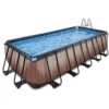 EXIT TOYS EXIT Wood Pool ø450x122cm Met Sand Filterpomp, Bruin