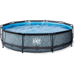 EXIT TOYS EXIT-zwembad Stone ø 360 X 76 Cm Met Filterpomp - Grijs