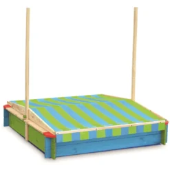 John® Zandbak Gekleurd Met Dak Groen/blauw -Buiten Speelgoed Winkel john zandbak gekleurd met dak groen blauw a317710 2