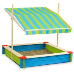 John® Zandbak Gekleurd Met Dak Groen/blauw -Buiten Speelgoed Winkel john zandbak gekleurd met dak groen blauw a317710 3