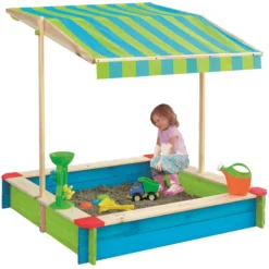 John® Zandbak Gekleurd Met Dak Groen/blauw -Buiten Speelgoed Winkel john zandbak gekleurd met dak groen blauw a317710 4