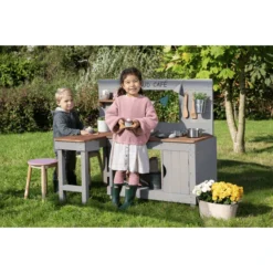 MUDDY BUDDY Speelkeuken Voor Buiten "Mud Café" Warm Grijs -Buiten Speelgoed Winkel muddy buddy speelkeuken voor buiten mud cafe warm grijs a412706 4