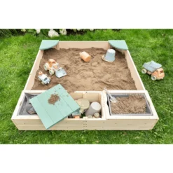 MUDDY BUDDY Zandbak "Beach Rebel" Naturel Saliegroen -Buiten Speelgoed Winkel muddy buddy zandbak beach rebel naturel saliegroen a412352 4