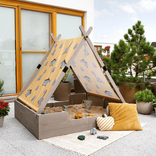 MUDDY BUDDY Zandbak met tent "Dino Lover" warm grijs MUDDY BUDDY Zandbak Met Tent "Dino Lover" Warm Grijs -Buiten Speelgoed Winkel muddy buddy zandbak met tent dino lover warm grijs a412731 4